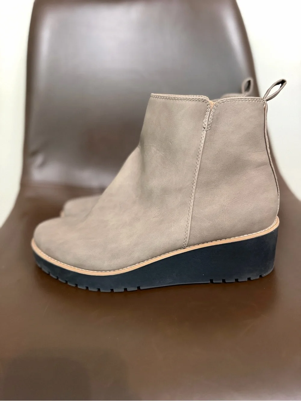 Cushionaire Women’s Taupe Wedge Ankle Boots - Sleek Everyday Comfort